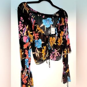 Free People mesh blouse brand new never worn tags